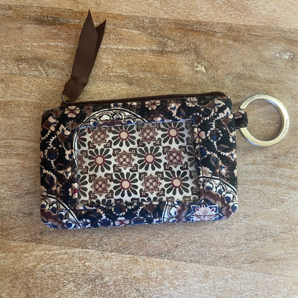 Vera Bradley Zip I.D Case brown paisley